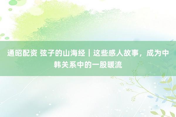 通昭配资 弦子的山海经｜这些感人故事，成为中韩关系中的一股暖流