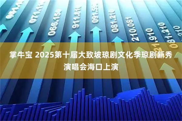 掌牛宝 2025第十届大致坡琼剧文化季琼剧新秀演唱会海口上演